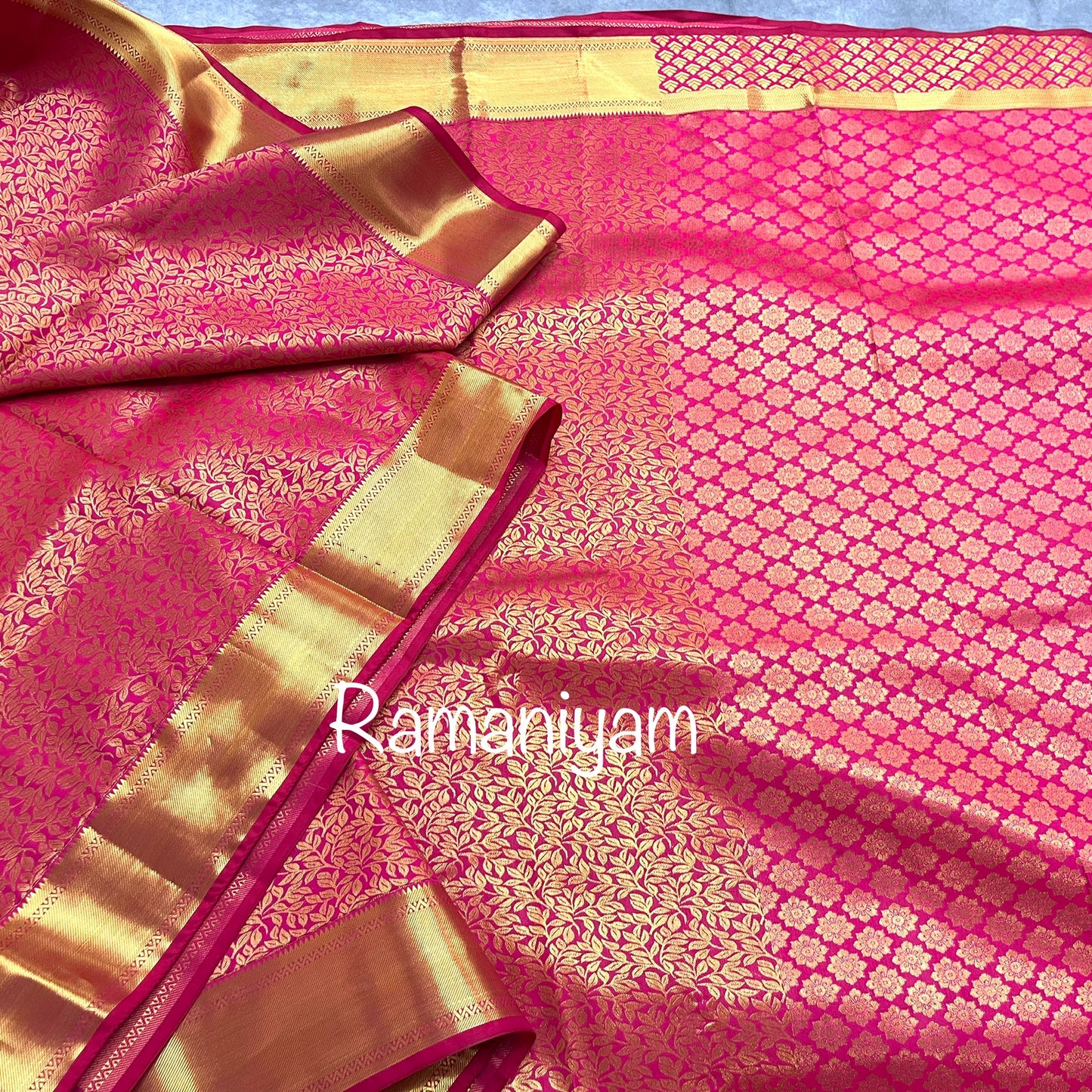 Royal pink Kanchi Lightweight Saree