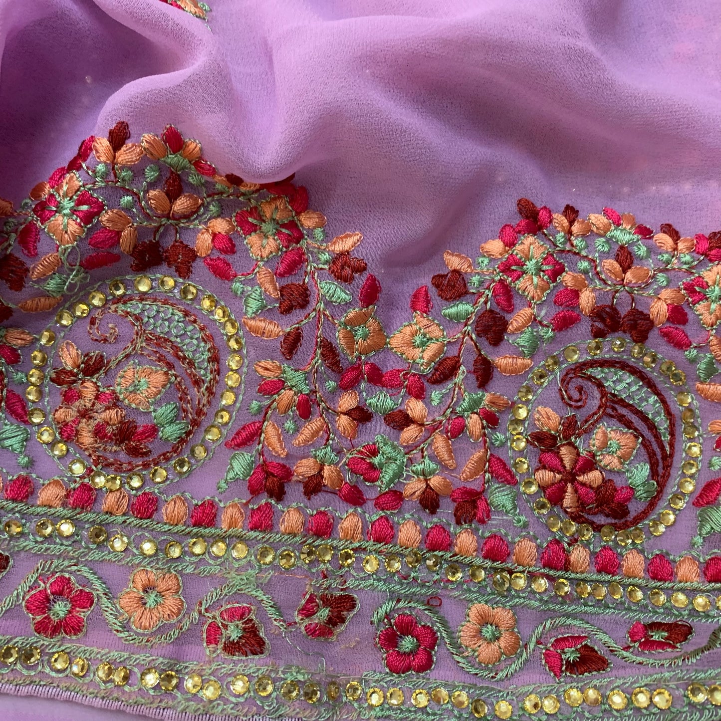 Georgette embroidery Saree with Chikankari blouse