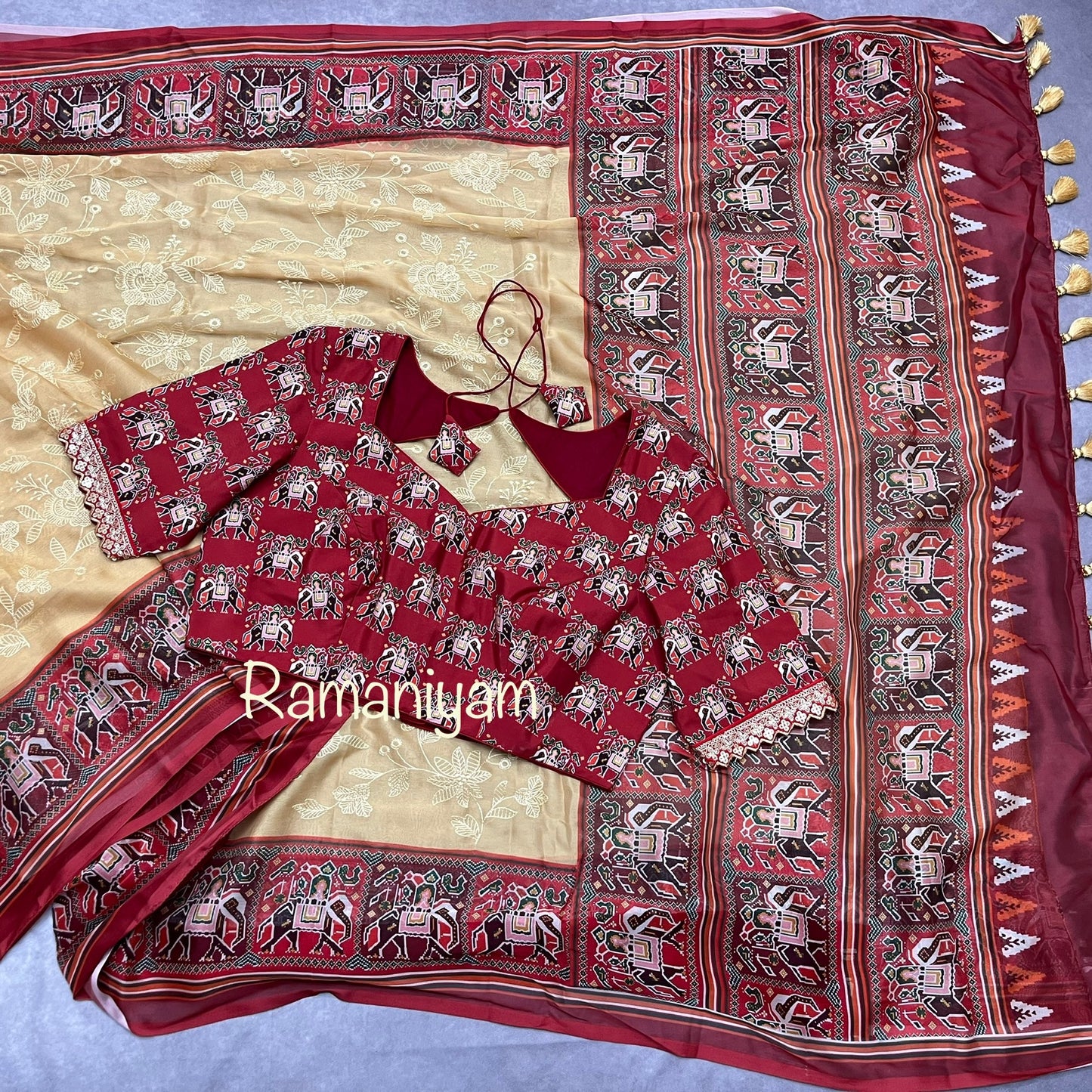 Patola Chikankari smooth georgette sarees