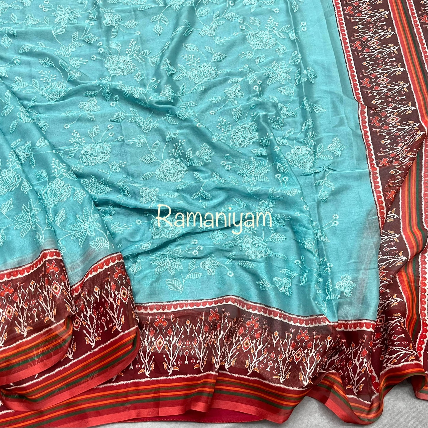 Patola Chikankari smooth georgette sarees