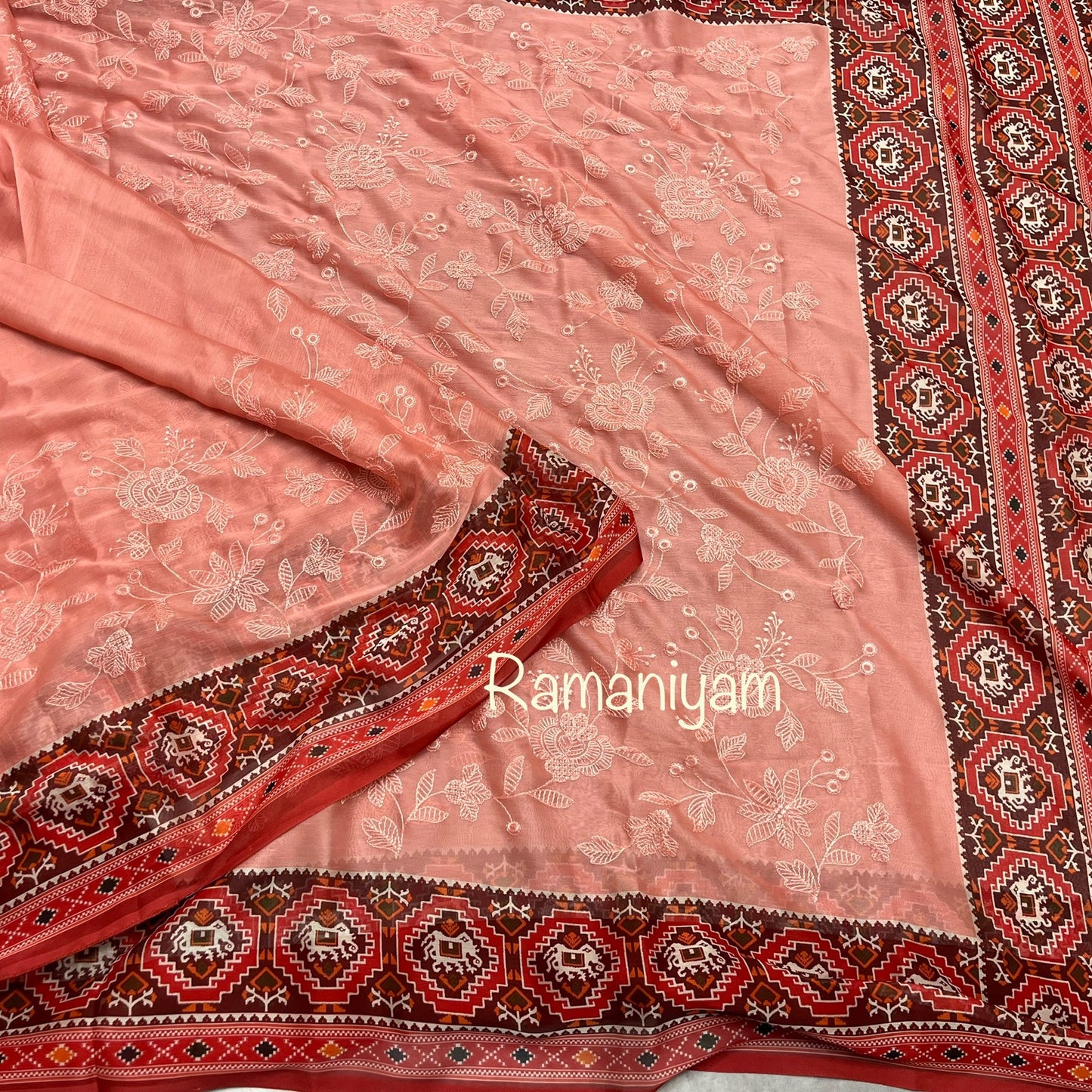 Patola Chikankari smooth georgette sarees
