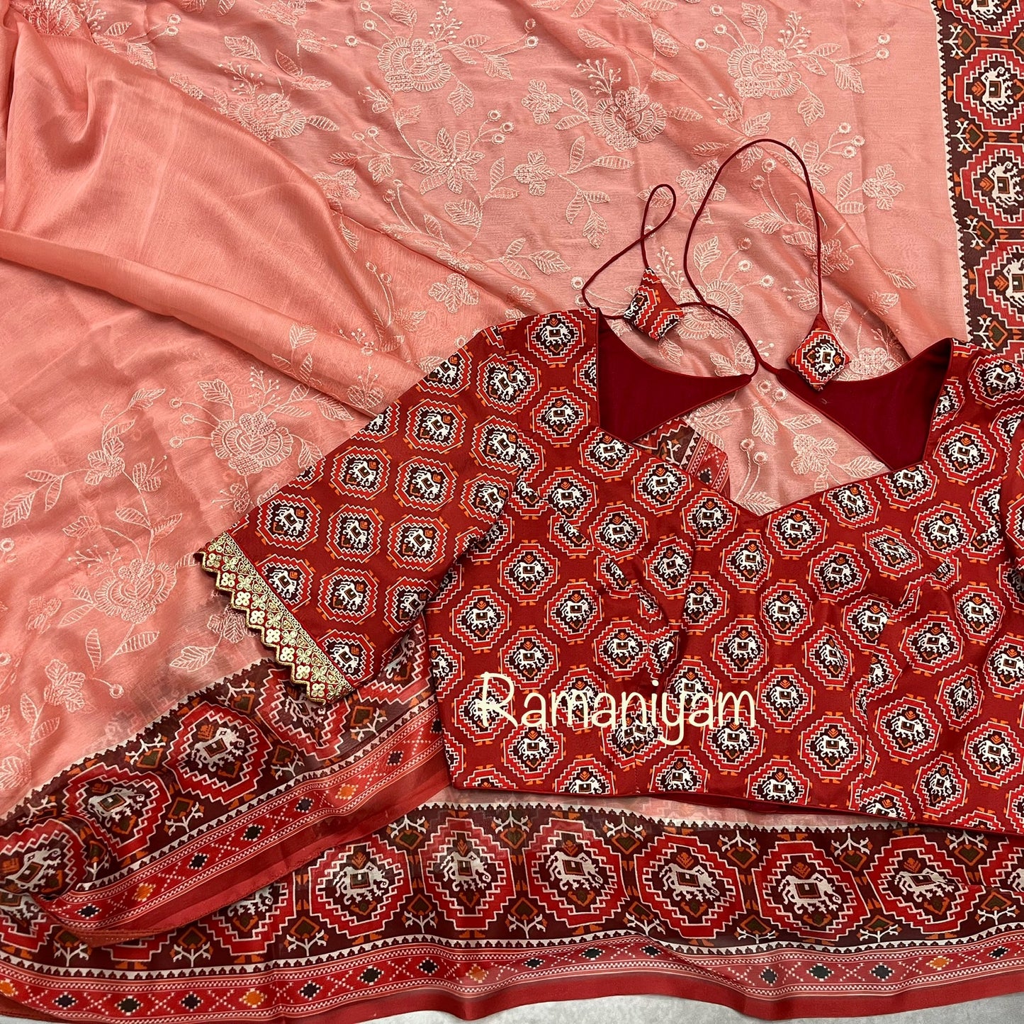 Patola Chikankari smooth georgette sarees