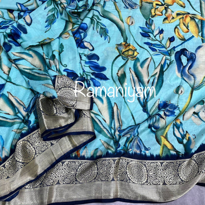 Crape soft silk printed saree