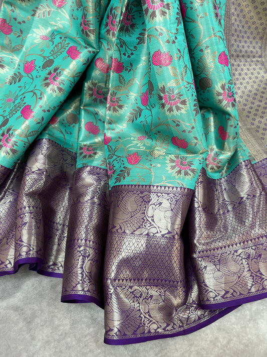 Kanchi Tissue saree with cutwork blouse