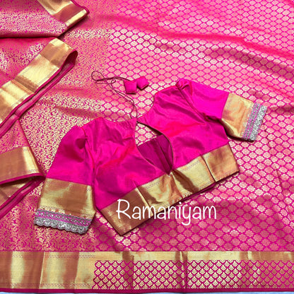 Royal pink Kanchi Lightweight Saree