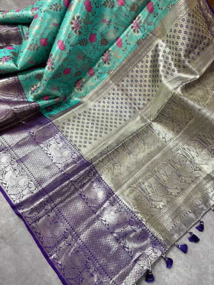 Kanchi Tissue saree with cutwork blouse