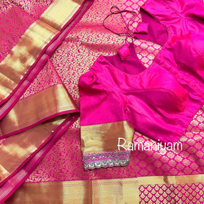 Royal pink Kanchi Lightweight Saree