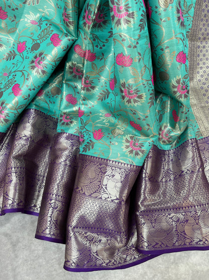 Kanchi Tissue saree with cutwork blouse