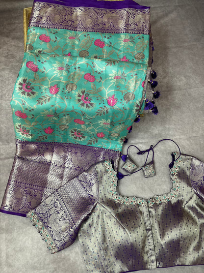 Kanchi Tissue saree with cutwork blouse