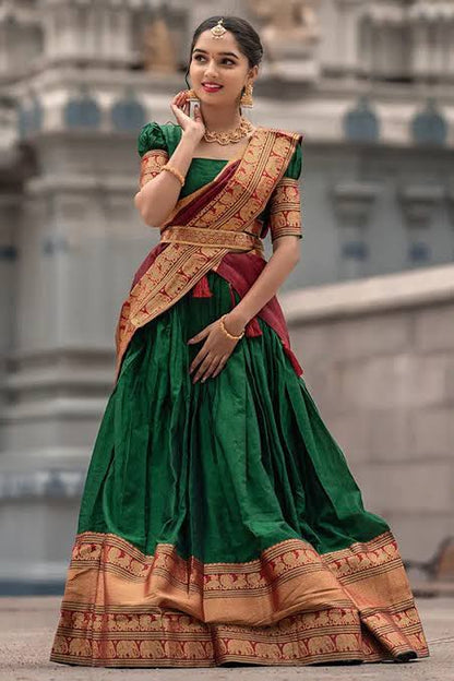 Narayanpet lehangas with dupatta and waist belt