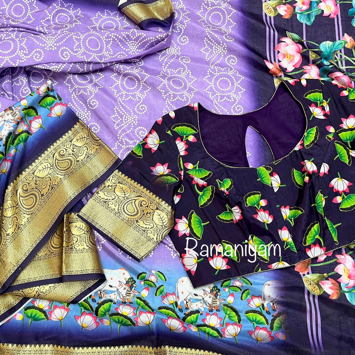SilkSplendor Pichwai Painted Saree