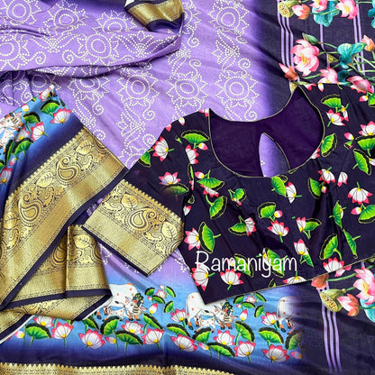 SilkSplendor Pichwai Painted Saree