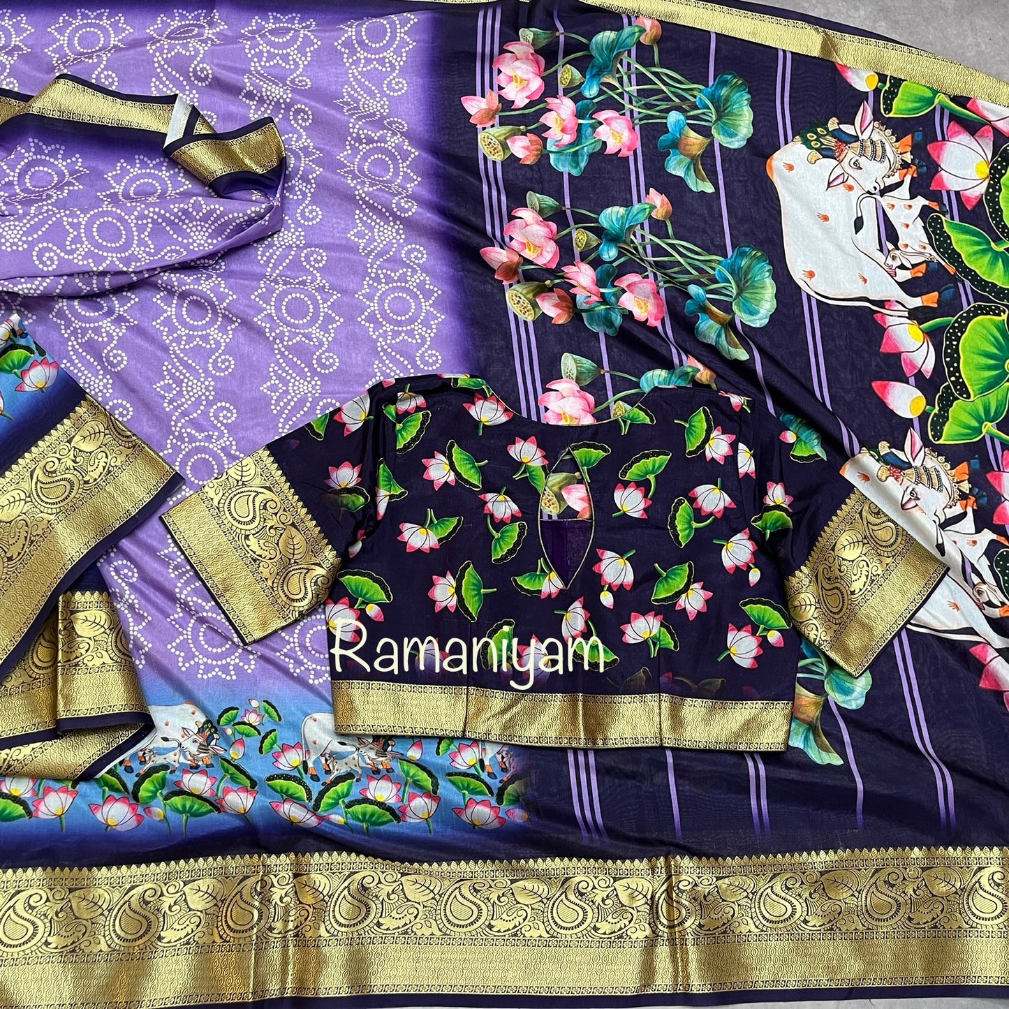 SilkSplendor Pichwai Painted Saree