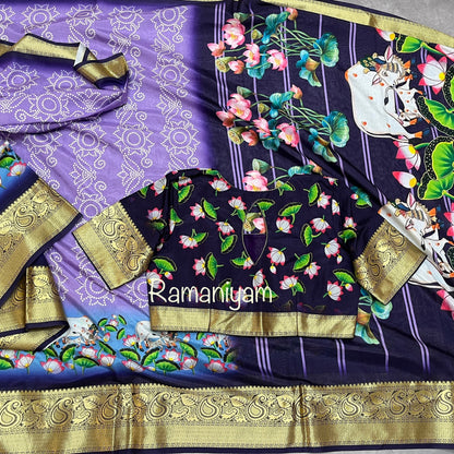 SilkSplendor Pichwai Painted Saree