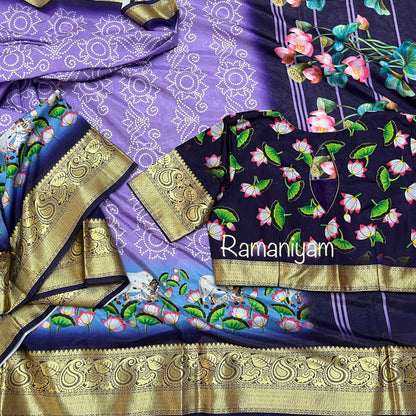 SilkSplendor Pichwai Painted Saree