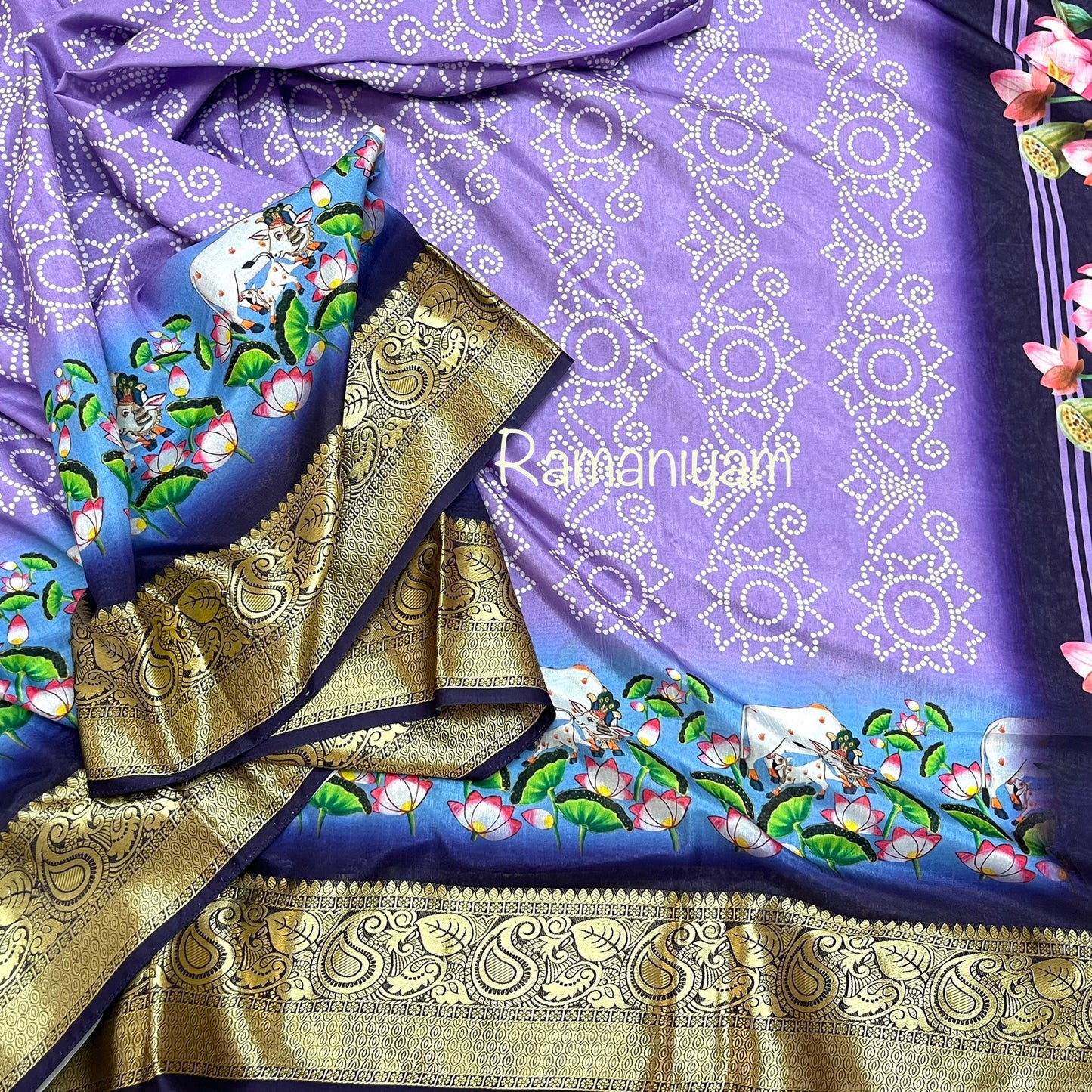 SilkSplendor Pichwai Painted Saree