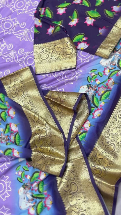 SilkSplendor Pichwai Painted Saree